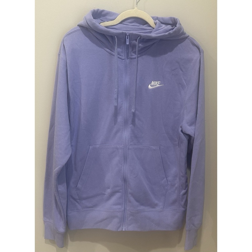 Nike Sportswear Club Fleece Full Zip Hoodie Purple‎ Lavender Mens Small NWT